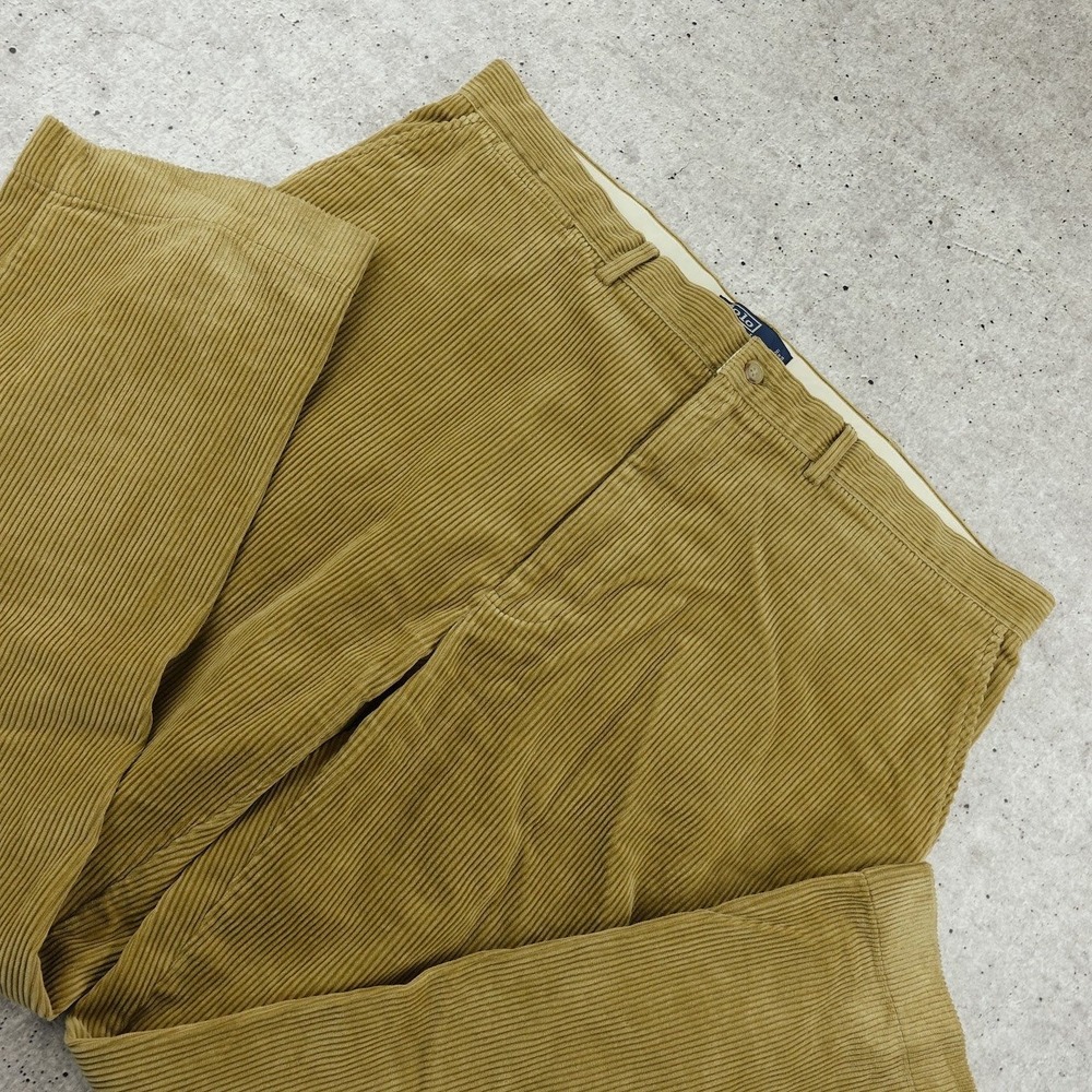 Vintage Polo Ralph Lauren Corduroy Pants Mens 40x30 Tan Cotton Classic Fit